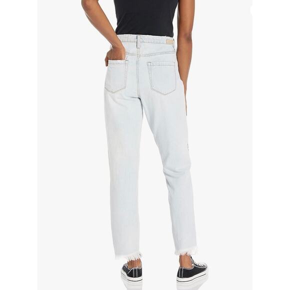 Blank NYC Womens 29 The Madison Crop High Rise Patchwork Blue Denim Jeans NEW - Picture 11 of 11